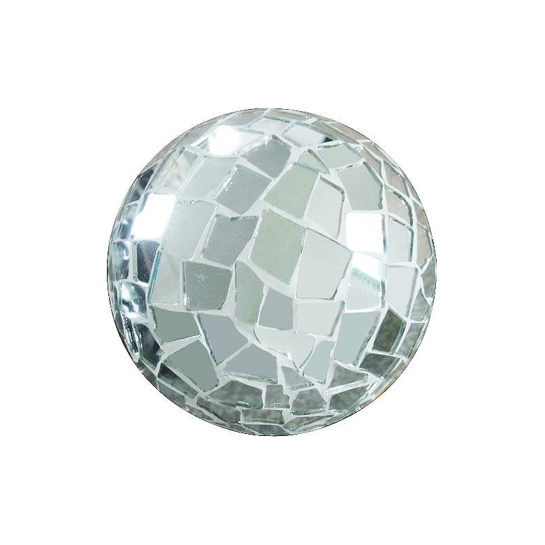 Image 1 Mosaic Shiny Silver 5 inch Wide Mirrored Decorative Ball