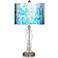Mosaic Silver Metallic Giclee Apothecary Clear Glass Table Lamp