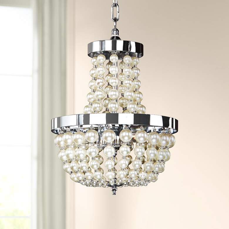 Image 1 Moscato 17 1/2" Wide Champagne Pearl 3-Light Chandelier