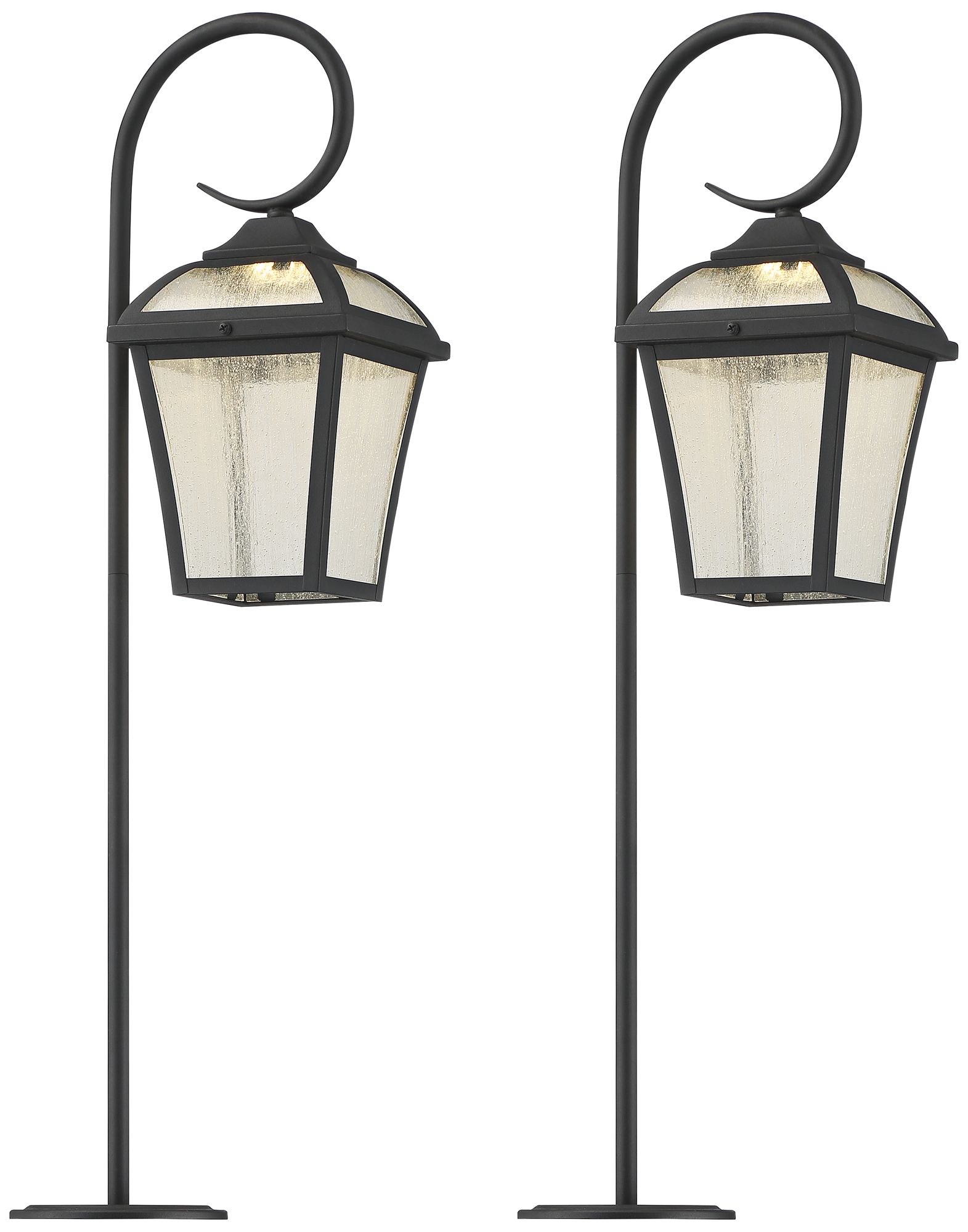 Image Mosconi 27 1/2" High Textured Black LED Path Lights Set of 2