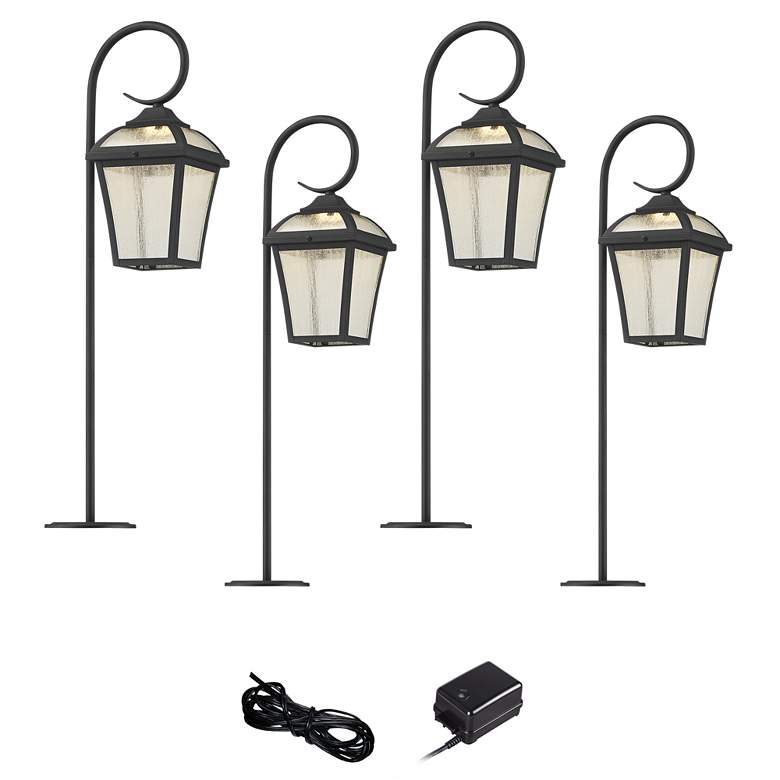 Image 1 Mosconi Textured Black 6-Piece LED Landscape Path Light Set