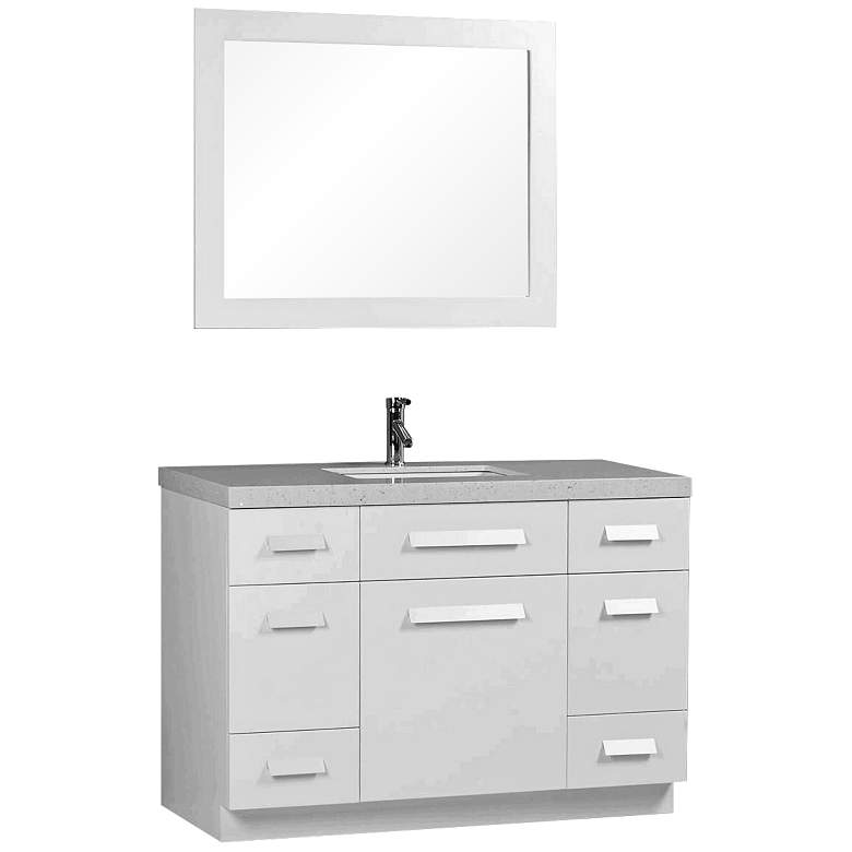 Image 1 Moscony White 48 inch Single Sink Vanity Set