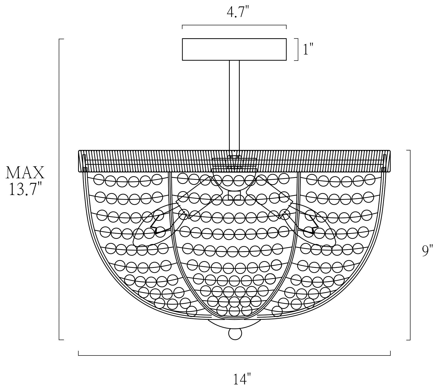 Image 3 Mosgan 14" Wide Wood Beaded 3-Light Ceiling Light more views