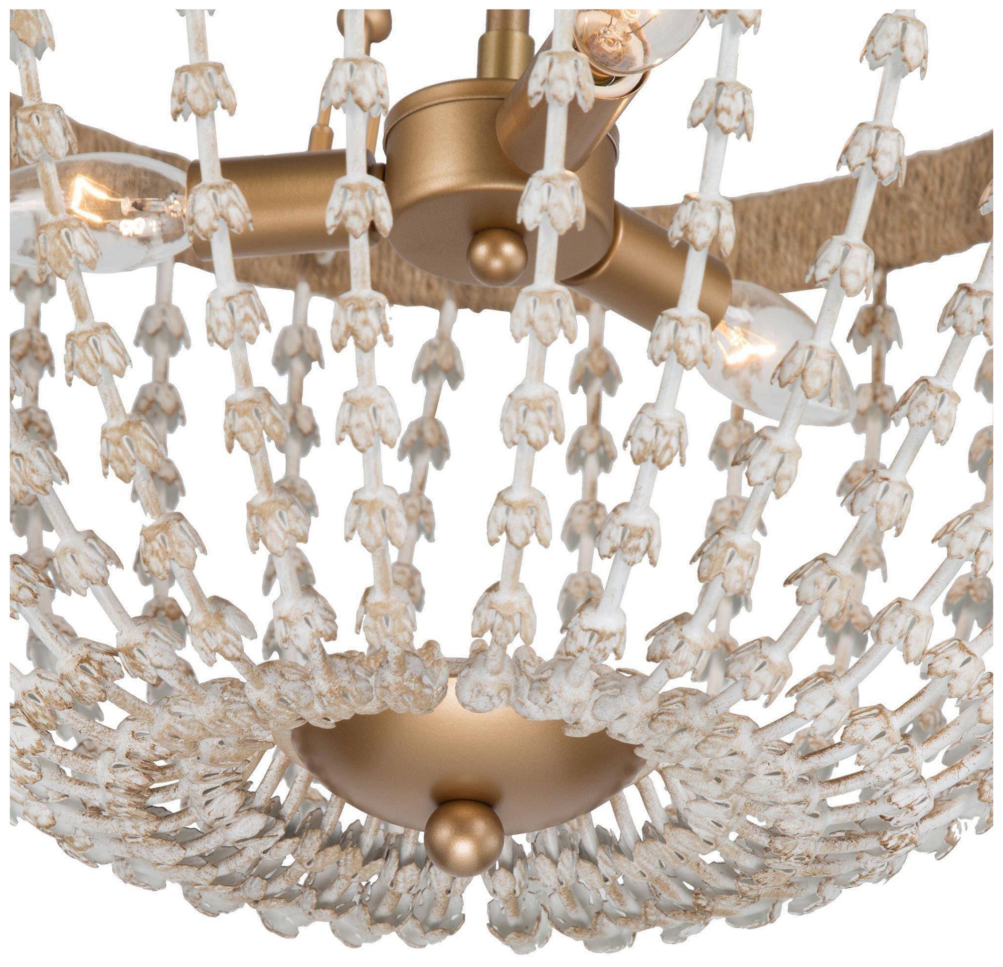 Image 4 Mosgan 17" Wide Wood Beaded 3-Light Chandelier more views