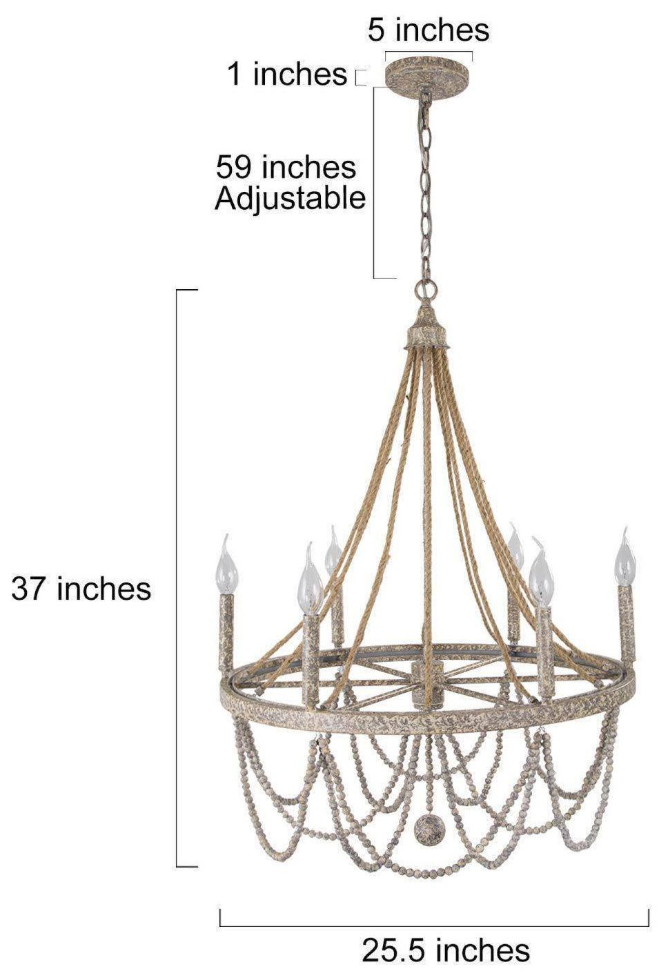 Image 2 Mosgan Empire 25.5" Wide 6-Light Wood Beaded Chandelier more views