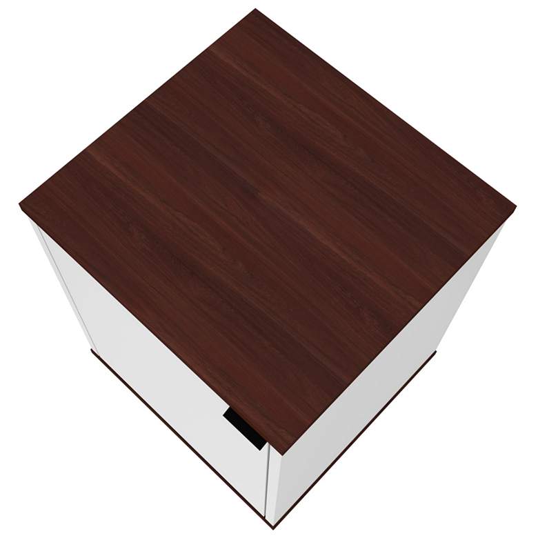Image 6 Mosholu 15 inch Wide White and Nut Brown Nightstand more views