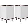 Mosholu 15" Wide White and Nut Brown Nightstands Set of 2