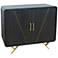Mosley 37 1/2" Wide Black Mango Wood and Gold Metal 2-Door Cabinet