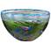 Moss and Feather 12" Wide Multi-Color Green Art Glass Bowl