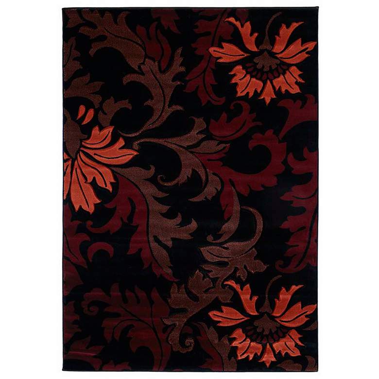 Image 1 Mossa Collection Cannes Burgundy 5&#39;3 inchx7&#39;6 inch Area Rug
