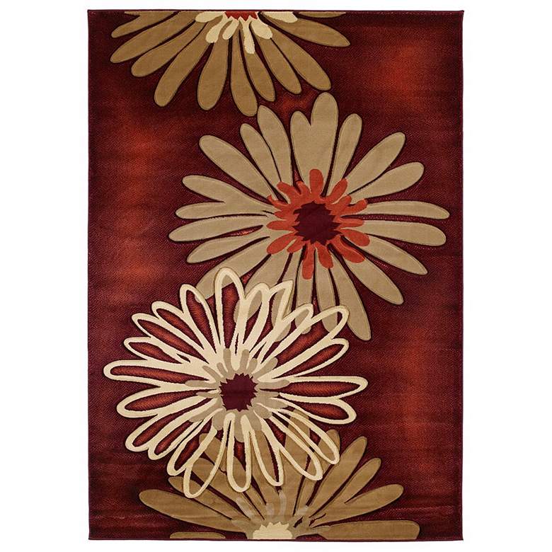 Image 1 Mossa Collection Daisy Terracotta 5&#39;3 inchx7&#39;6 inch Area Rug