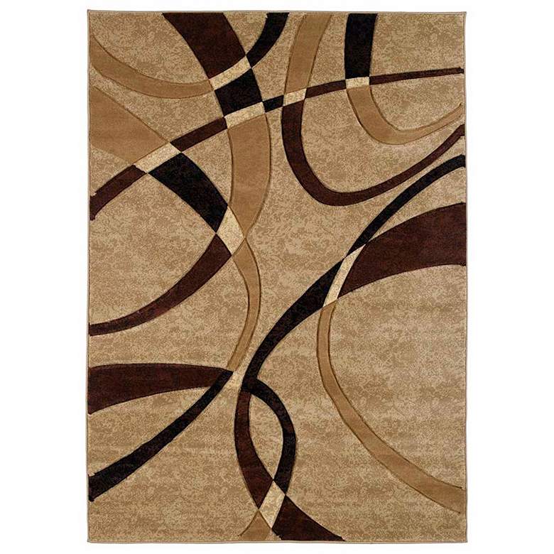 Image 1 Mossa Collection Ribbons Chocolate 5&#39;3 inchx7&#39;6 inch Area Rug