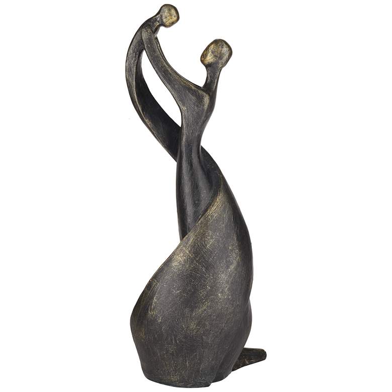 Image 2 Mother and Child 13 3/4" High Smooth Bronze Statue