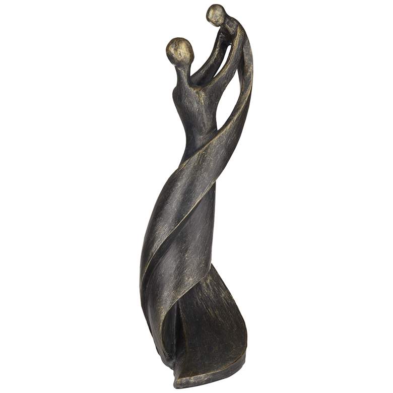 Image 7 Mother and Child 13 3/4" High Smooth Bronze Statue more views