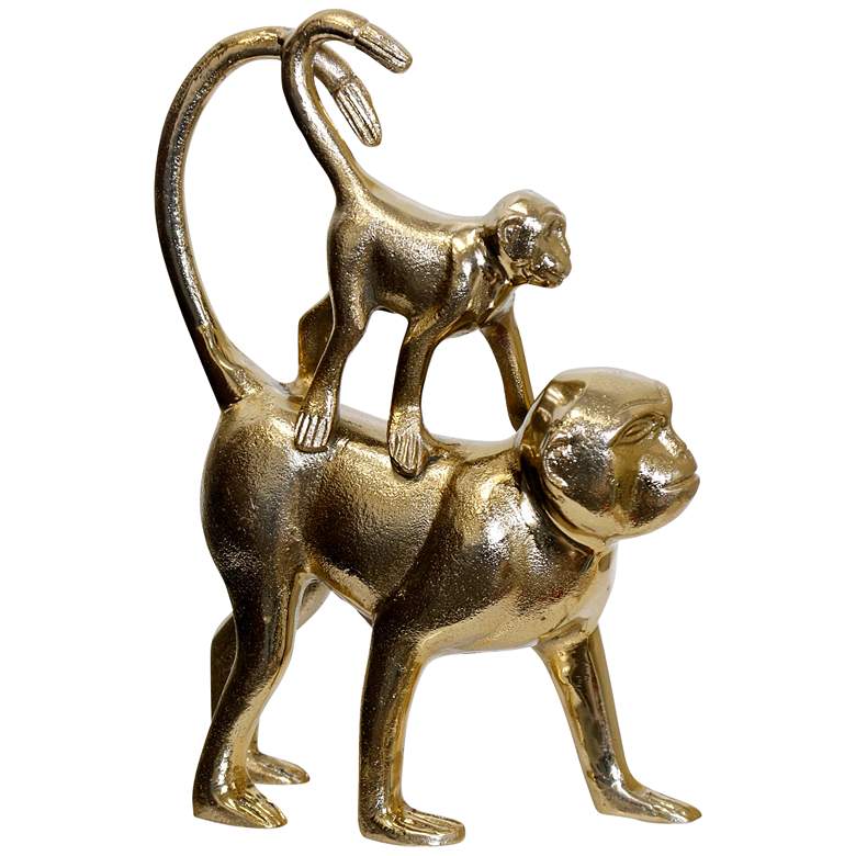 Image 1 Mother And Child - Gold  Monkey Decorative Table Top Accessory