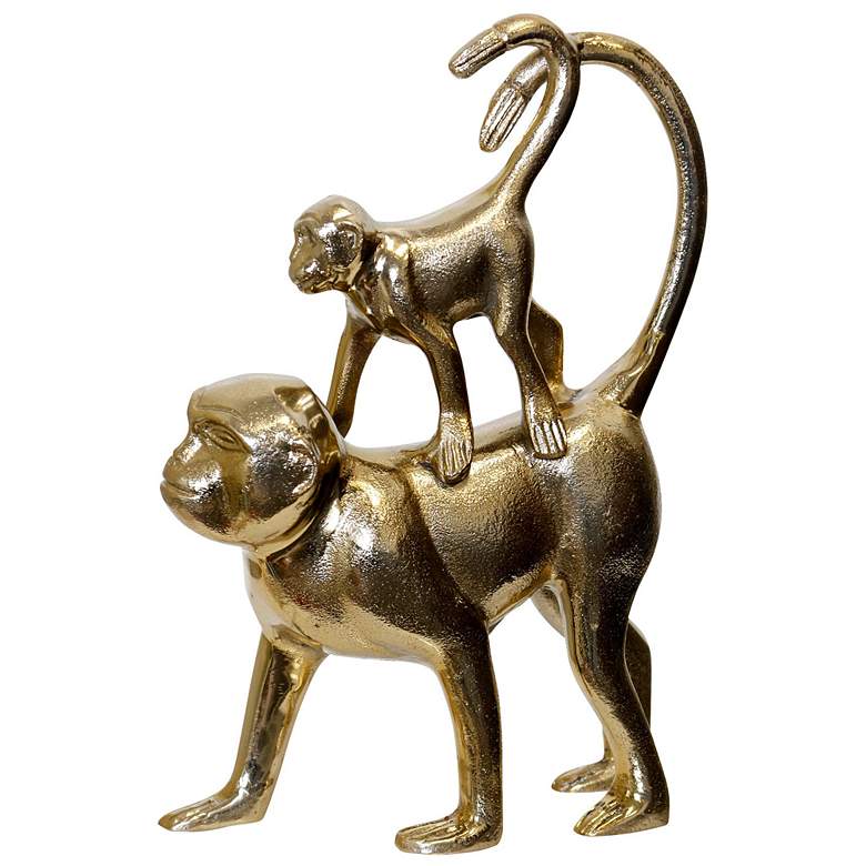 Image 3 Mother And Child - Gold  Monkey Decorative Table Top Accessory more views