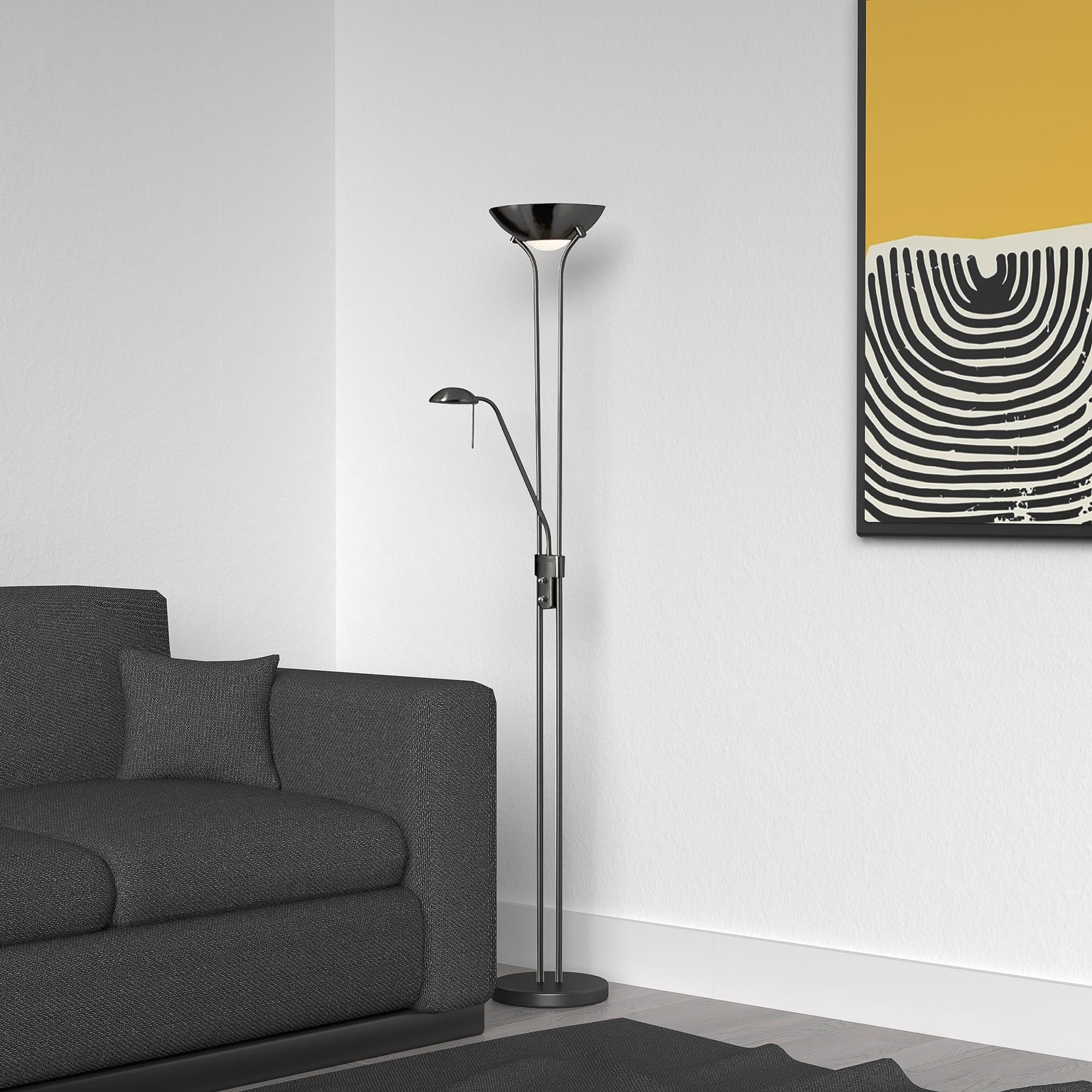 Image 3 Mother and Son 71" High Matte Black Floor Lamp more views