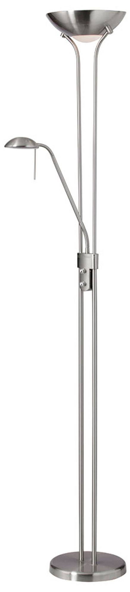 Image 2 Mother and Son 71" High Satin Chrome Floor Lamp