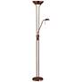 Mother and Son 71" High Bronze Torchiere Floor Lamp with Reading Light