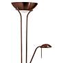 Mother and Son 71" High Bronze Torchiere Floor Lamp with Reading Light