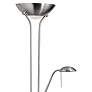 Mother and Son 71" Satin Chrome Torchiere Floor Lamp with Side Light
