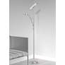 1_Mother and Son 72" Satin Chrome Metal LED Torchiere Floor Lamp