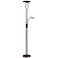 Mother and Son Bronze Metal LED Torchiere Floor Lamp