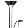 Mother and Son Matte Black Metal Torchiere Floor Lamp