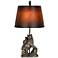 Mother Bear and Cubs Bronze Table Lamp