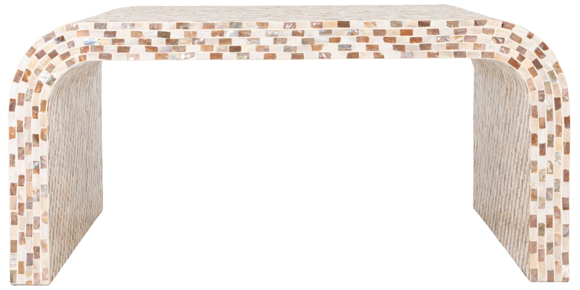 Image 5 Mother of Pearl Waterfall Coffee Table, Brown more views