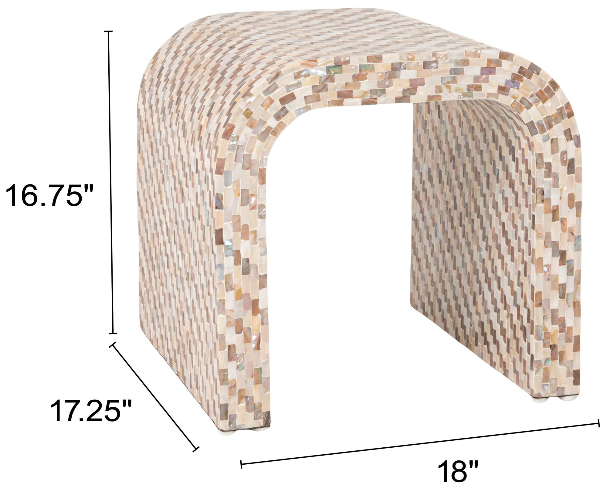 Image 2 Mother of Pearl Waterfall End Table, Brown more views