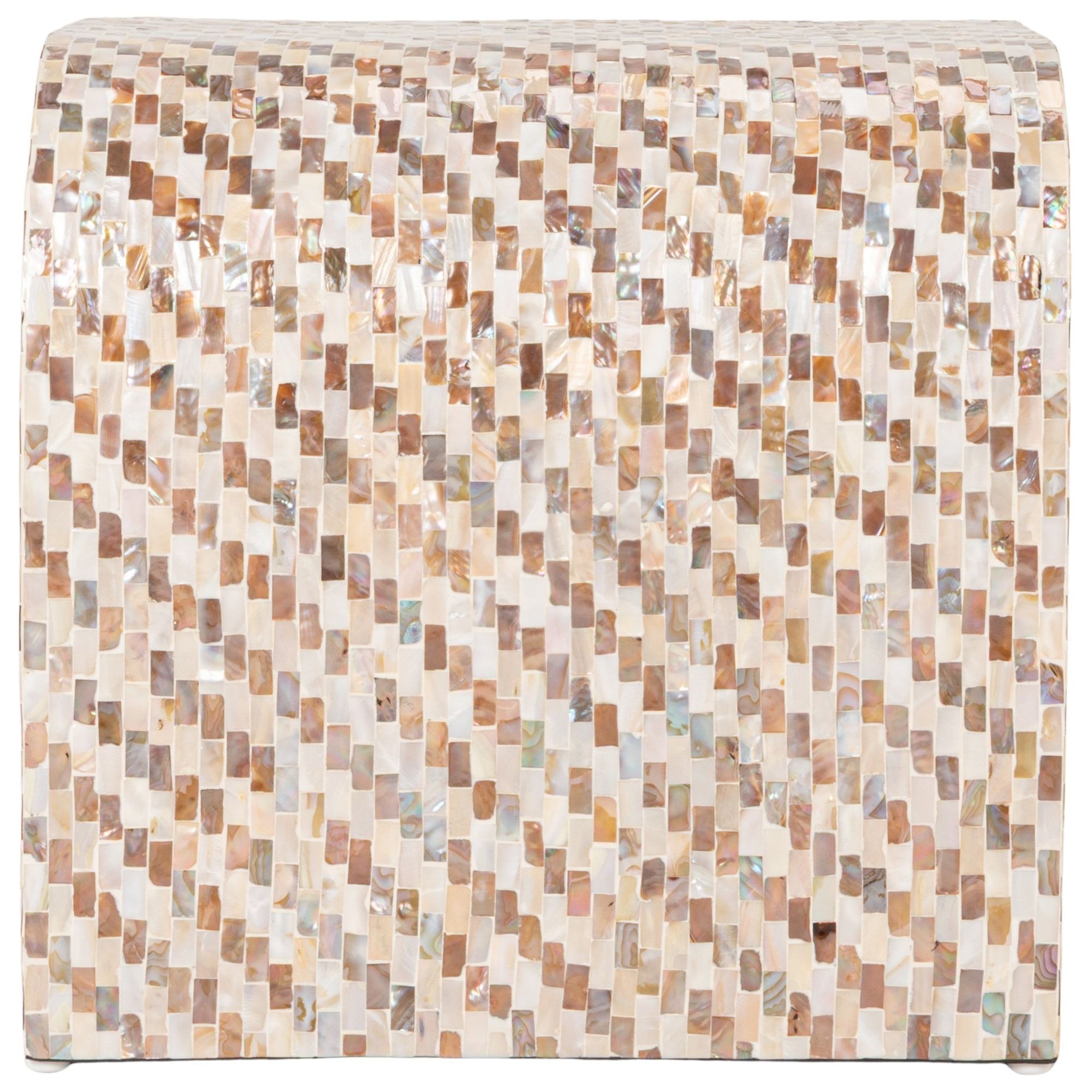 Image 3 Mother of Pearl Waterfall End Table, Brown more views