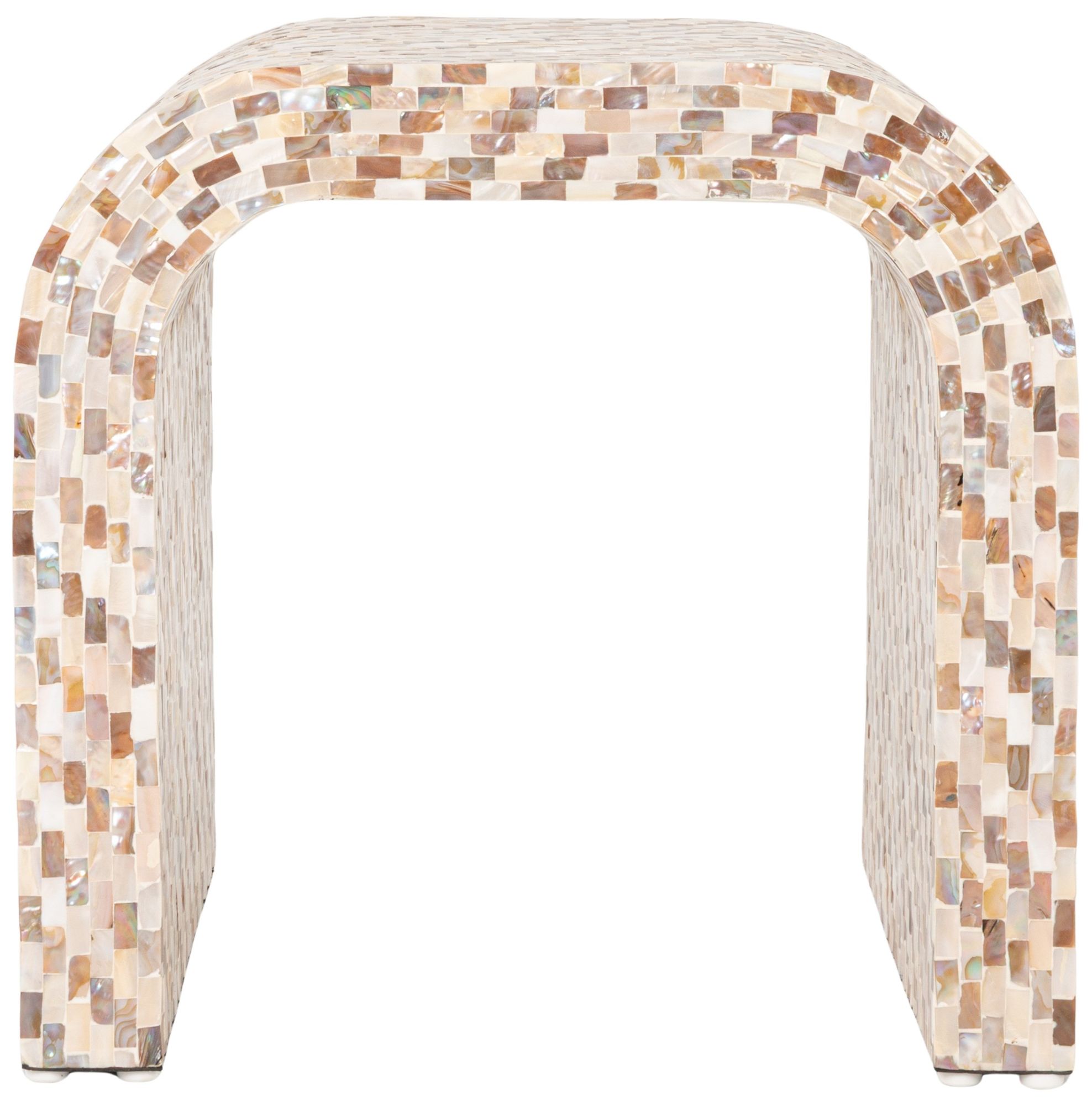 Image 6 Mother of Pearl Waterfall End Table, Brown more views