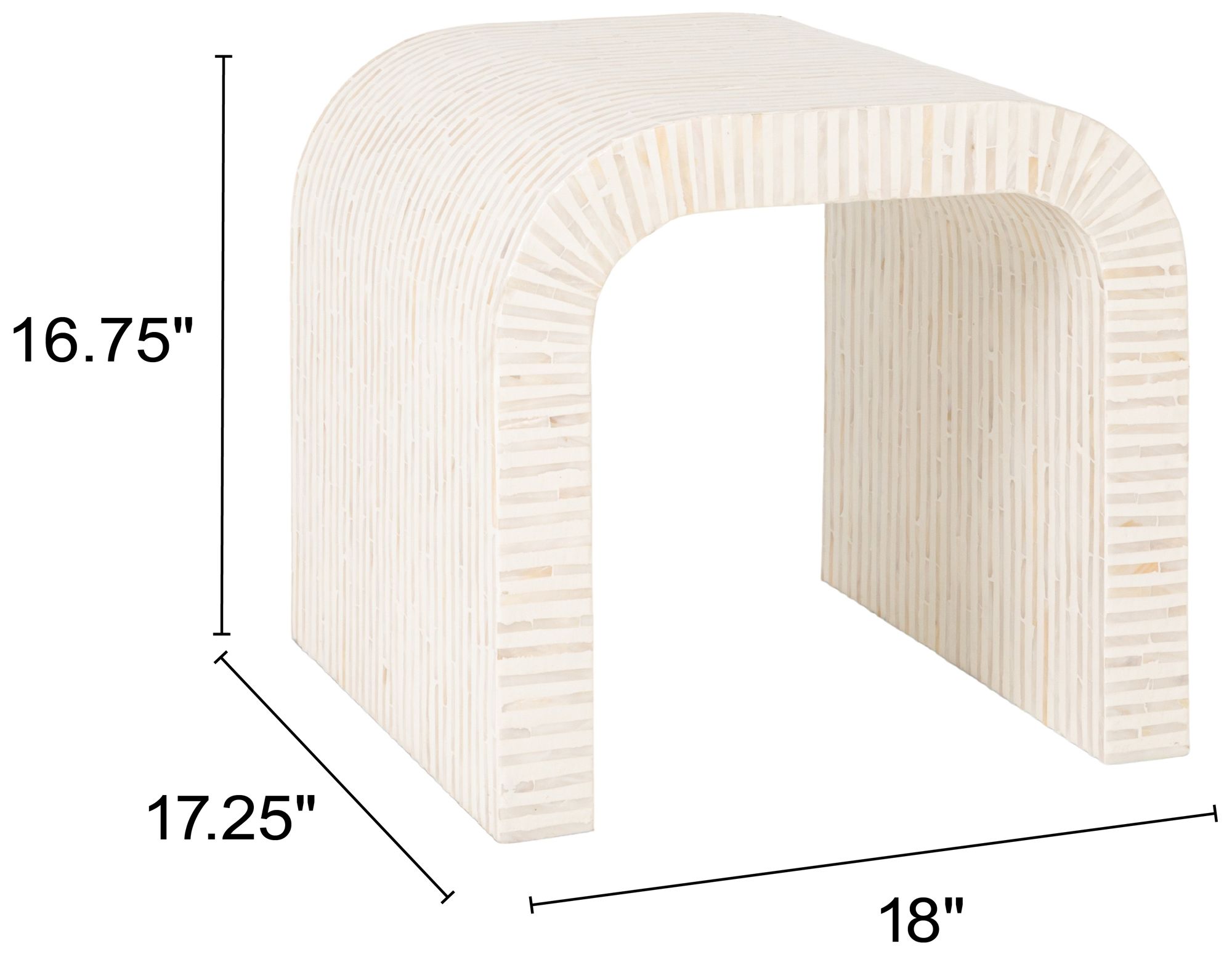 Image 2 Mother of Pearl Waterfall End Table, White more views