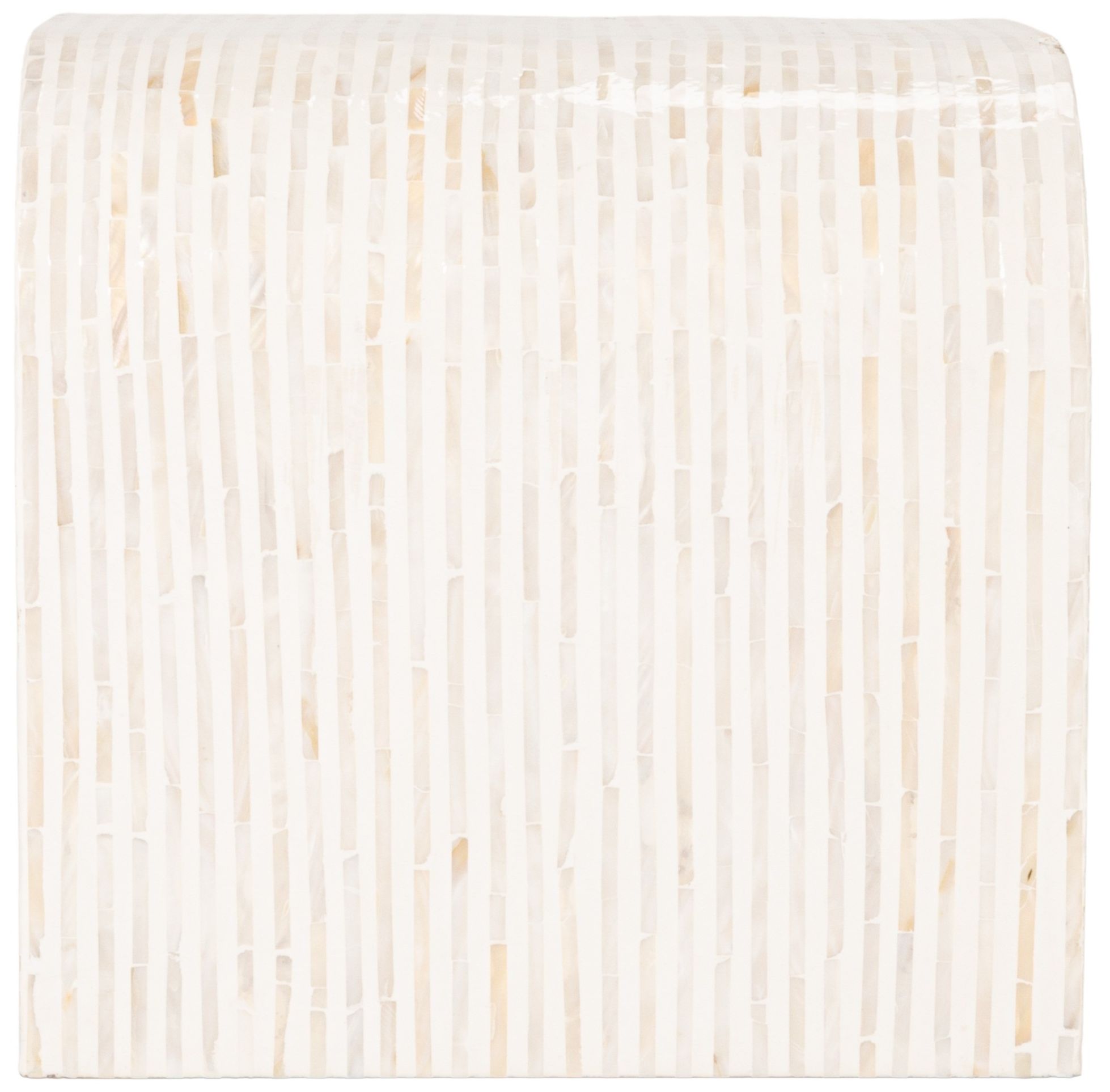 Image 3 Mother of Pearl Waterfall End Table, White more views