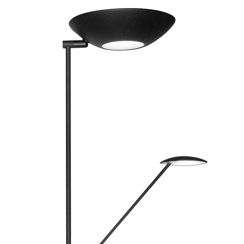 Image 2 Mother Son 72" Black Modern LED Torchiere Floor Lamp with Side Light more views