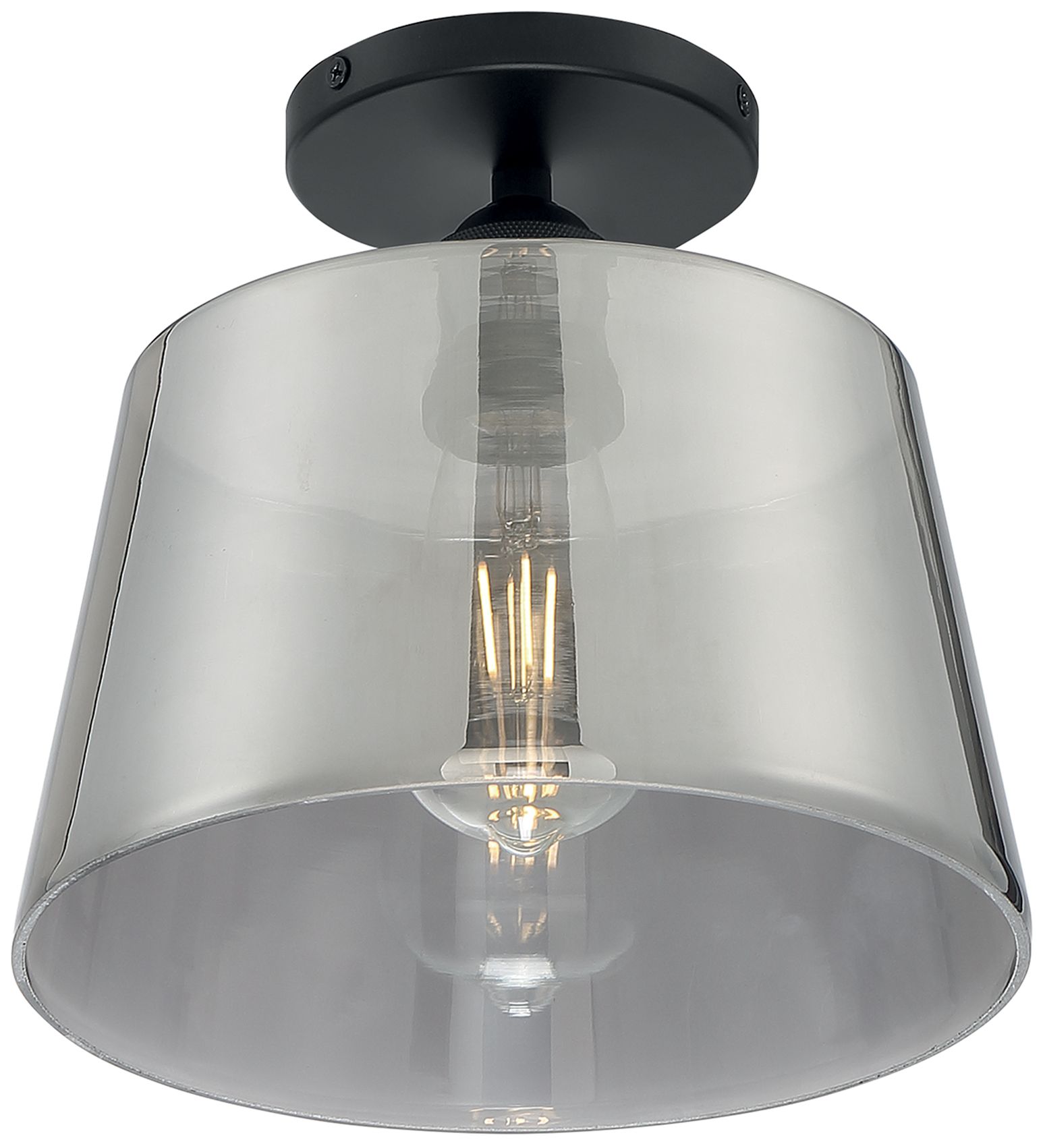 Image 3 Motif; 1 Light; 10 in.; Semi-Flush Black with Smoked Glass more views