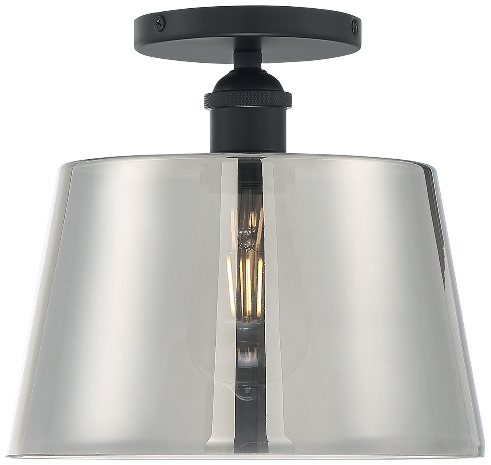 Image 4 Motif; 1 Light; 10 in.; Semi-Flush Black with Smoked Glass more views