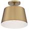 Motif 10" Wide Brushed Brass and White Ceiling Light