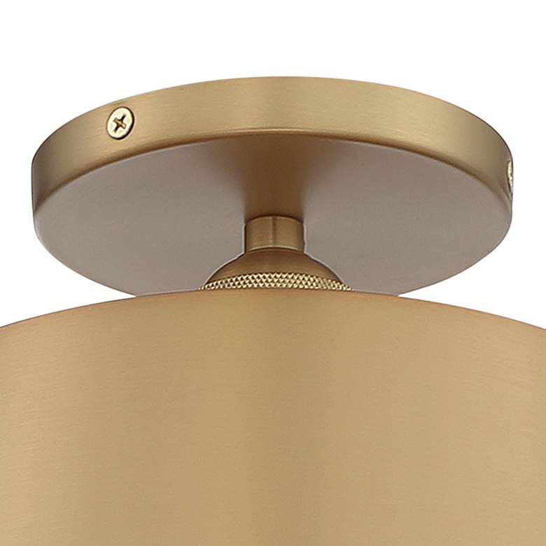 Image 4 Motif 10" Wide Brushed Brass and White Ceiling Light more views