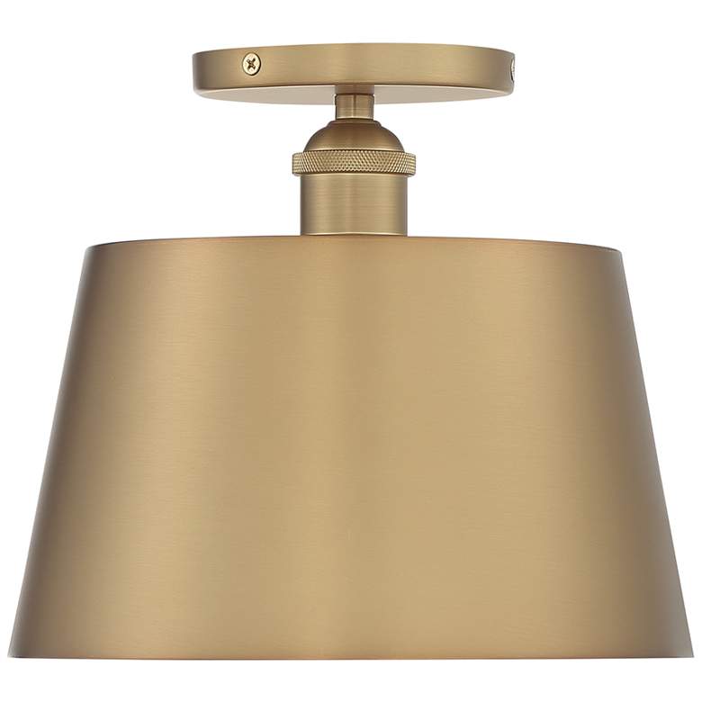 Image 6 Motif 10" Wide Brushed Brass and White Ceiling Light more views
