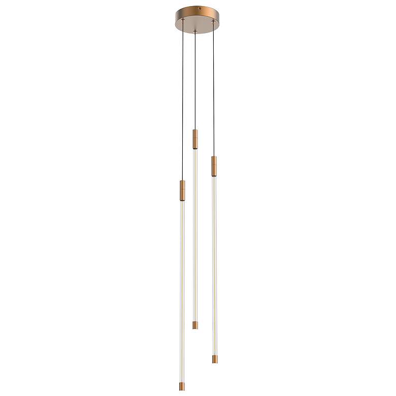 Image 2 Motif 6" Wide Brushed Gold LED Mini Pendant