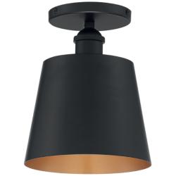 Motif 7 1/4&quot; Wide Black and Gold Ceiling Light