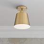 Motif 7 1/4" Wide Brushed Brass and White Ceiling Light