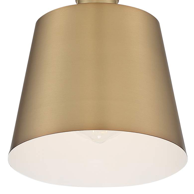 Image 3 Motif 7 1/4" Wide Brushed Brass and White Ceiling Light more views