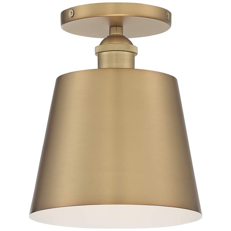 Image 5 Motif 7 1/4" Wide Brushed Brass and White Ceiling Light more views