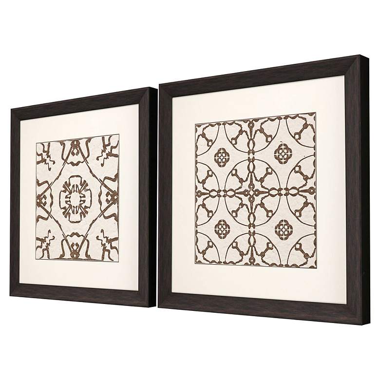 Image 5 Motif on Cream I 30" Square 2-Piece Framed Wall Art Set more views