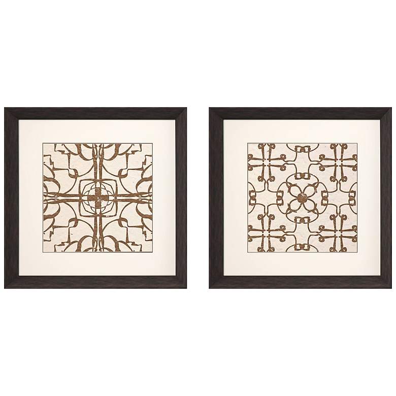 Image 3 Motif on Cream II 30" Square 2-Piece Framed Wall Art Set