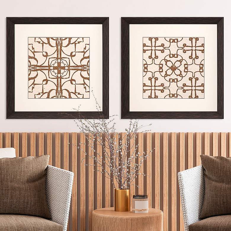 Image 2 Motif on Cream II 30" Square 2-Piece Framed Wall Art Set