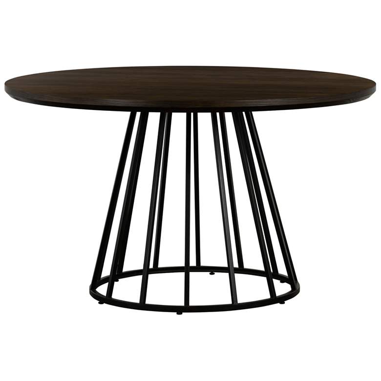 Image 1 Motion 51 in. Round Dining Table in Oak Wood and Metal